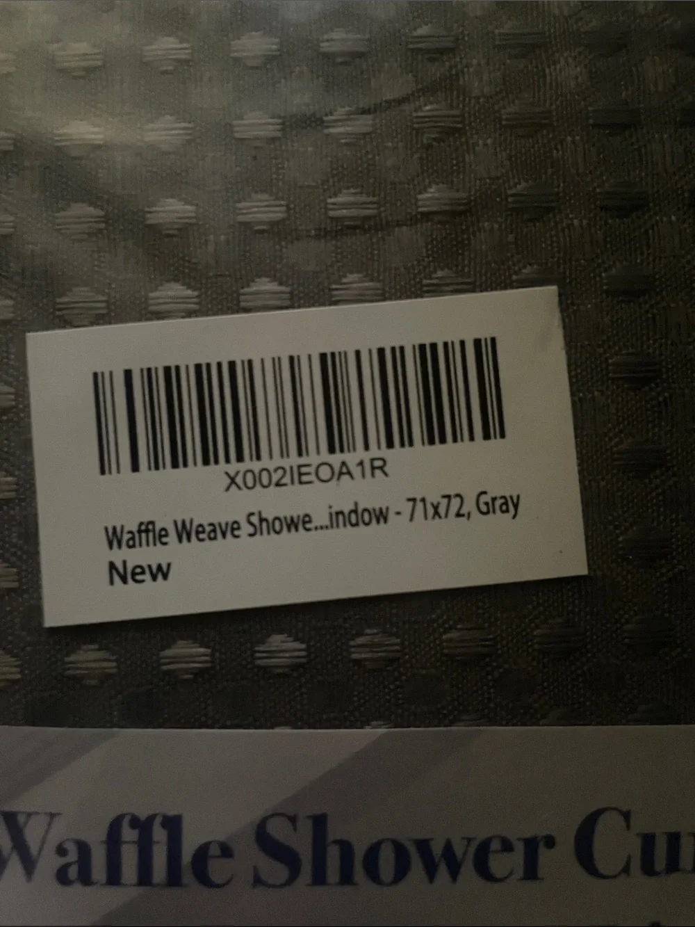 Waffle-Textured Shower Curtain with Snap-In Liner — Gray
